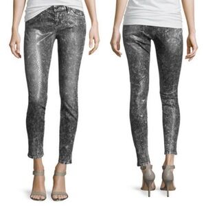 Current/Elliott Snake Skin Ankle Skinny Canvas Jeans Womens Size 29